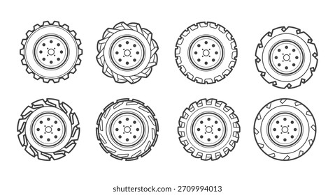 ilustração do vetor do ícone de pneu do trator