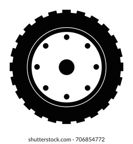 Tractor Tire Isolated Icon