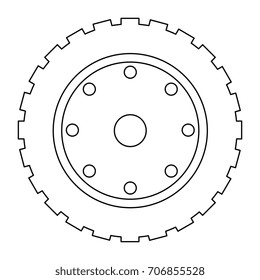 tractor tire isolated icon