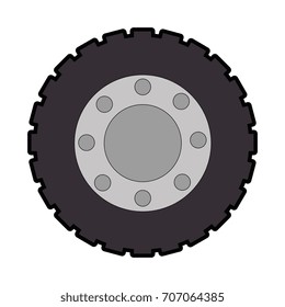 tractor tire isolated icon