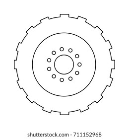 tractor tire isolated icon
