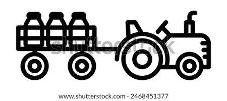 tractor with trailer icon vector