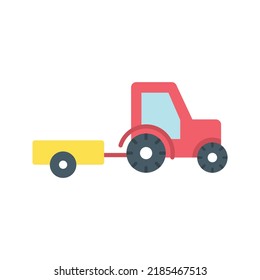 Tractor Trailer Icon Vector Image. Can Also Be Used For Vehicles. Suitable For Mobile Apps, Web Apps And Print Media.