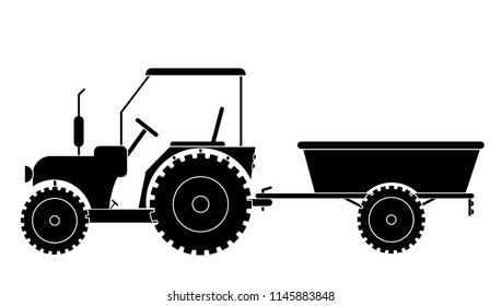 tractor with trailer vector eps 10