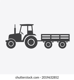 tractor and trailers illustration, vector art.
