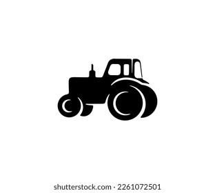 Tractor, transport, agricultural machinery, agriculture and farming, silhouette and graphic design. Agribusiness, farm, rural country, agronomy and vehicle, vector design and illustration