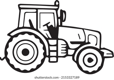 Tractor Transport Stroke Vector Art Stock Vector (royalty Free 