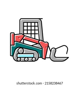 tractor for transportation wood timber color icon vector. tractor for transportation wood timber sign. isolated symbol illustration