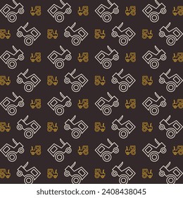 Tractor trendy pattern repeating vector beautiful illustration background