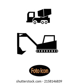 Tractor and truck icon.Vector illustration eps10