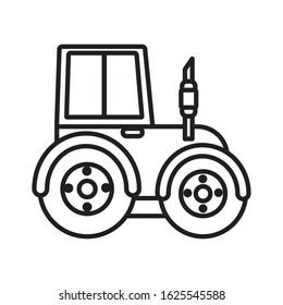 tractor truck smoke machine work farm icon vector illustration thick line
