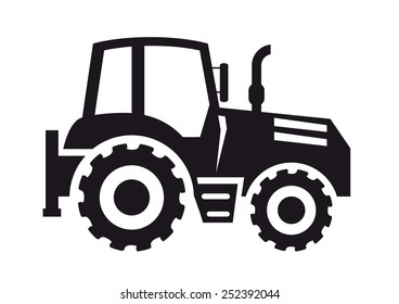 tractor two black icons on white background