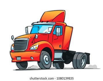 Tractor unit. Cartoon illustration