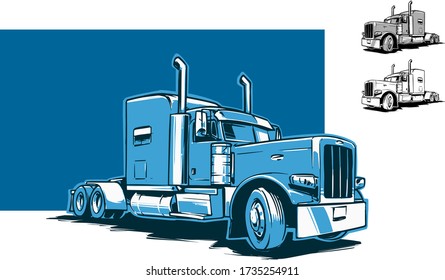 Tractor unit. Hand drawn illustration
