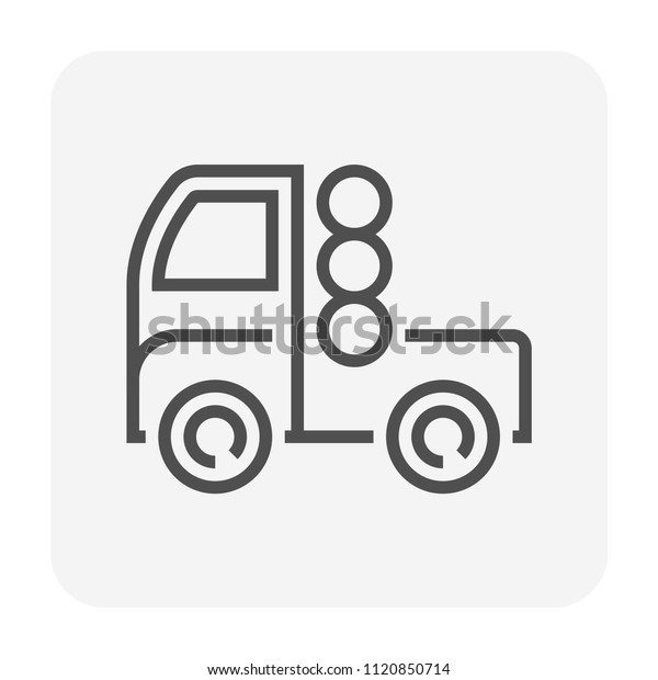 Tractor unit of trailer truck and cylinder tank
bottle vector icon. That vehicle and fuel container for storage
power energy i.e. cng, ngv. Natural gas fuel with methane, propane.
64x64 pixel.
