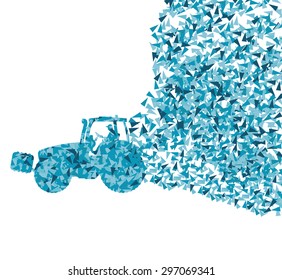 Tractor vector background concept made of fragments isolated on white