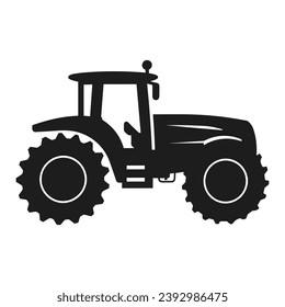 A tractor Vector black clipart isolated on a white background, A farm Tractor Silhouette 