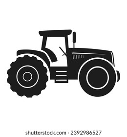 A tractor Vector black clipart isolated on a white background, A farm Tractor Silhouette 