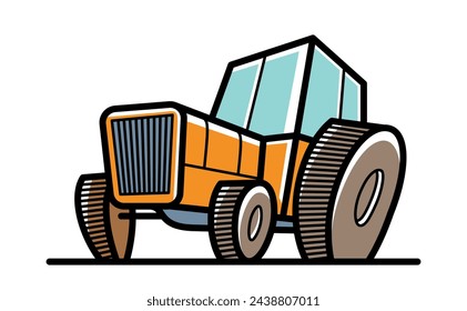 Icono de estilo de dibujos animados vector de tractor aislado sobre fondo blanco.