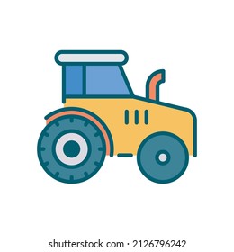 Tractor Vector Filled Outline Icon Design illustration. Agriculture and Farming Symbol on White background EPS 10 File