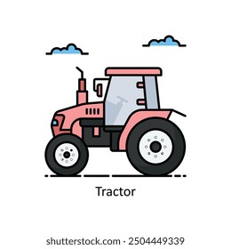 Tractor Vector Ilustración de estilo de icono de contorno lleno. Símbolo sobre fondo blanco EPS 10 Archivo