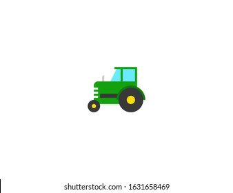 Tractor vector flat icon. Isolated agriculture machine vehicle, tractor car emoji illustration 