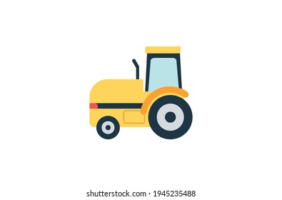 Tractor vector flat icon. Isolated agriculture machine vehicle, tractor car emoji illustration
