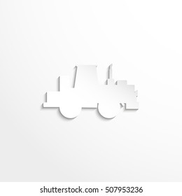 Tractor. Vector icon.