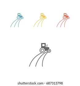 Tractor vector icon.