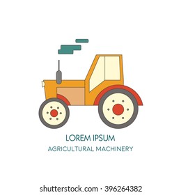 Tractor vector icon. Agricultural machinery. Vector illustration