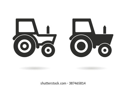 Tractor   vector icon. Black  illustration isolated on white  background for graphic and web design.  