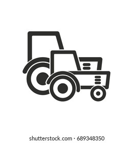 Tractor vector icon. Black illustration isolated on white background for graphic and web design.