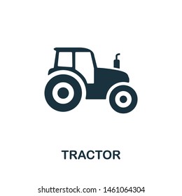 Tractor Vector Icon Illustration. Creative Sign From Farm Icons Collection. Filled Flat Tractor Icon For Computer And Mobile. Symbol, Logo Vector Graphics.