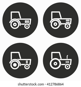 Tractor vector icon. Illustration isolated for graphic and web design.