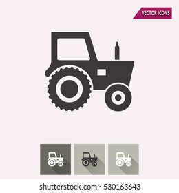 Tractor vector icon. Illustration isolated for graphic and web design.