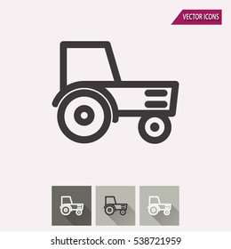 Tractor vector icon. Illustration isolated for graphic and web design.