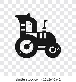 Tractor vector icon isolated on transparent background, Tractor logo concept