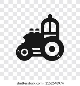 Tractor vector icon isolated on transparent background, Tractor logo concept