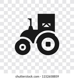 Tractor vector icon isolated on transparent background, Tractor logo concept