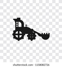 Tractor vector icon isolated on transparent background, Tractor logo concept