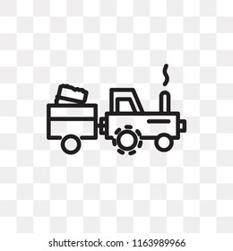 Tractor vector icon isolated on transparent background, Tractor logo concept