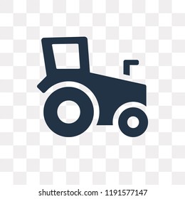 Tractor vector icon isolated on transparent background, Tractor transparency concept can be used web and mobile