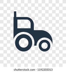 Tractor vector icon isolated on transparent background, Tractor transparency logo concept