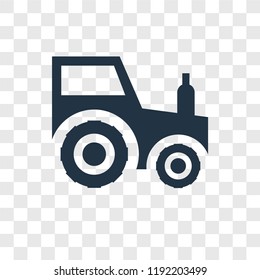 Tractor vector icon isolated on transparent background, Tractor transparency logo concept