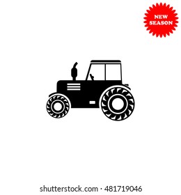 Tractor vector icon isolated on white background.