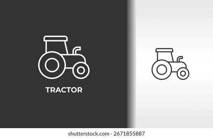 Ilustración De Símbolo Aislado De Vector, Icono O Logotipo De Tractor