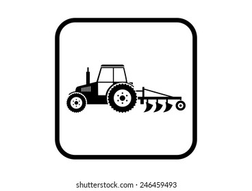 Tractor vector icon on white background