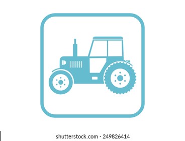 Tractor vector icon on white background