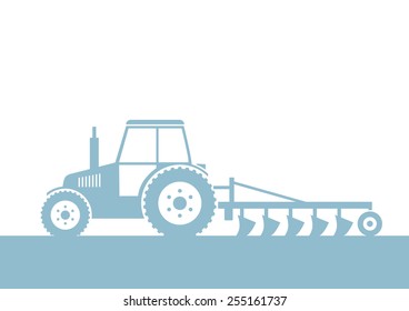 Tractor vector icon on white background