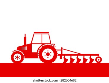 Tractor vector icon on white background